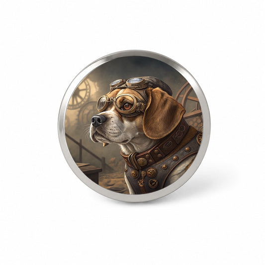 Puggle Dog Steampunk Novelty Hat Backpack Lapel Pin