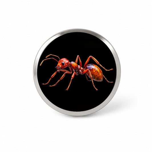 Red Fire Ant Watercolor Black Background Novelty Hat Backpack Lapel Pin