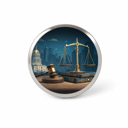 Scales Of Justice Legal Lawyer Judge Novelty Hat Backpack Lapel Pin