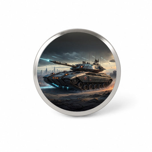 Sci-Fi Tank In Battle Novelty Hat Backpack Lapel Pin