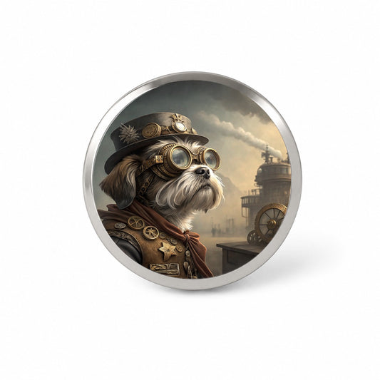 Shih Tzu Dog Steampunk Novelty Hat Backpack Lapel Pin