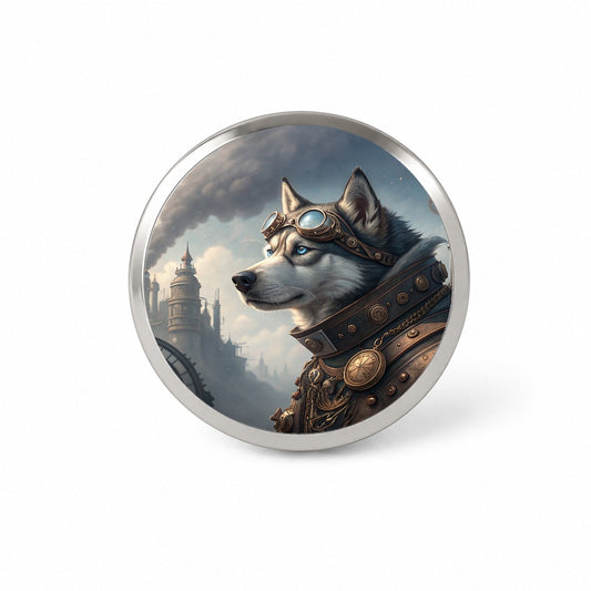 Siberian Husky Dog Steampunk Novelty Hat Backpack Lapel Pin