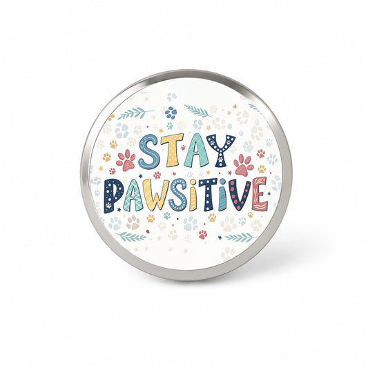 Stay Pawsitive Positive Cute Colorful Novelty Hat Backpack Lapel Pin