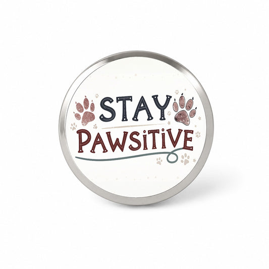 Stay Pawsitive Positive Paw Prints Inspirational Funny Novelty Hat Backpack Lapel Pin