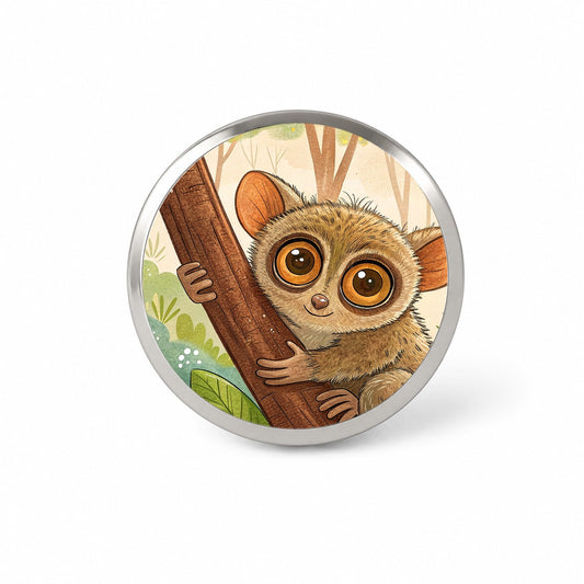 Tarsier Children's Illustration Style Novelty Hat Backpack Lapel Pin