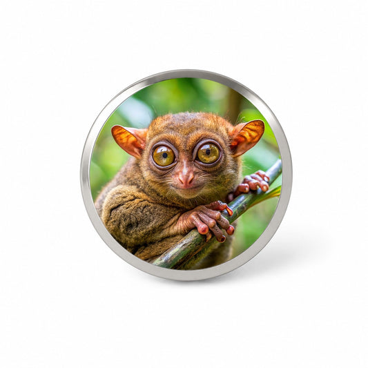 Tarsier Photograph Novelty Hat Backpack Lapel Pin
