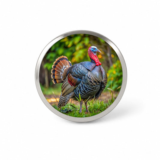 Tom Gobbler Male Turkey Photograph Novelty Hat Backpack Lapel Pin