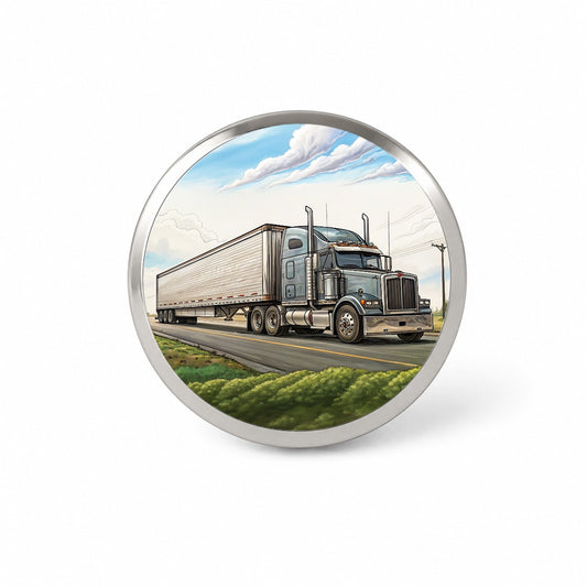 Tractor Trailer Semi Big Rig Truck Novelty Hat Backpack Lapel Pin