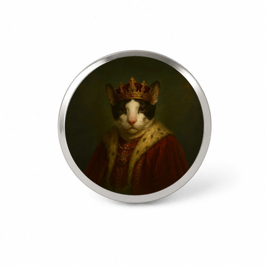 Vintage Cat King Fantasy Painting Novelty Hat Backpack Lapel Pin