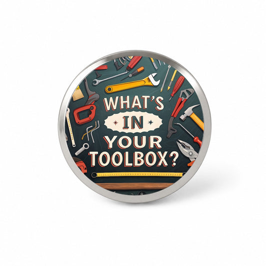 What's In Your Toolbox Novelty Hat Backpack Lapel Pin