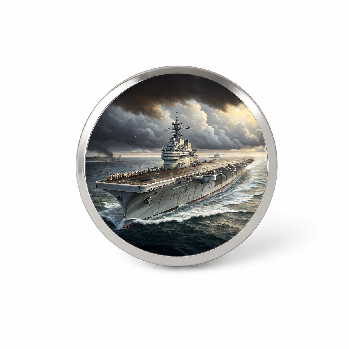 World War 2 WWII Navy Aircraft Carrier At Sea Novelty Hat Backpack Lapel Pin