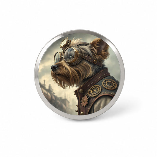 Yorkshire Terrier Yorkie Dog Steampunk Novelty Hat Backpack Lapel Pin