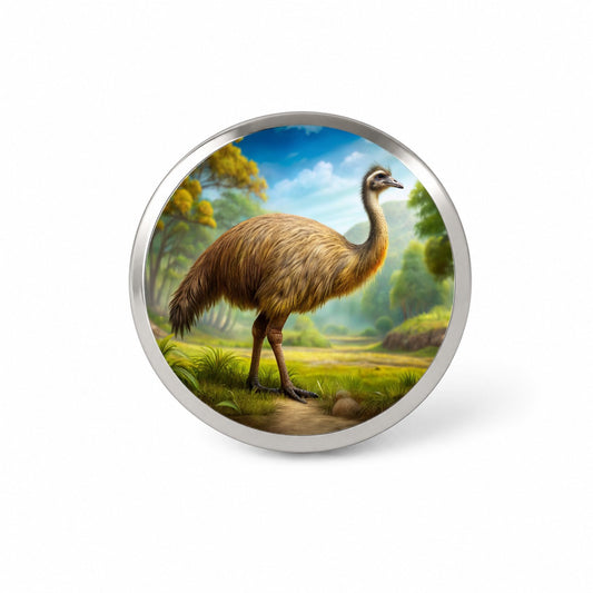 Moa Extinct Bird Illustration Novelty Hat Backpack Lapel Pin