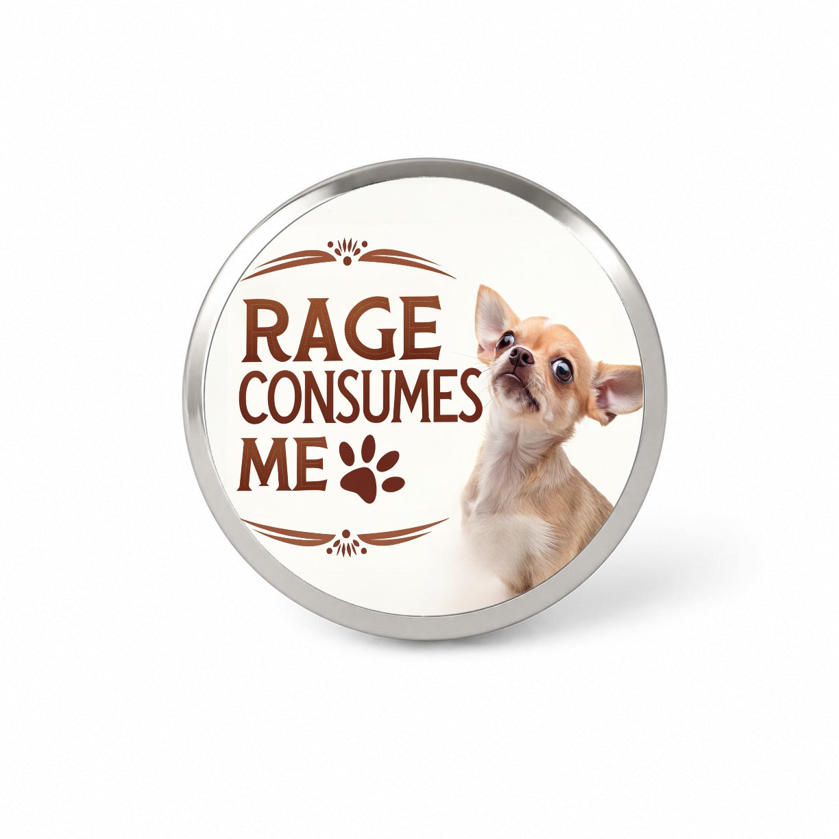 Rage Consumes Me Funny Cute Chihuahua Novelty Hat Backpack Lapel Pin
