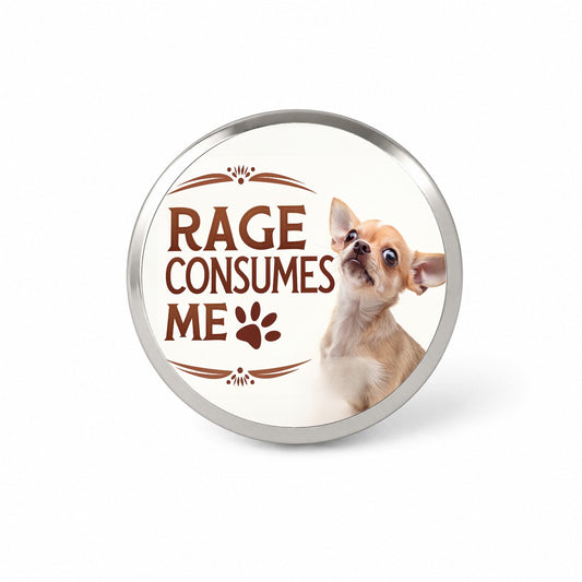 Rage Consumes Me Funny Cute Chihuahua Novelty Hat Backpack Lapel Pin