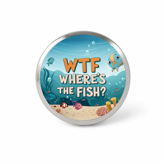 Wtf Where's The Fish Funny Fishing Novelty Hat Backpack Lapel Pin