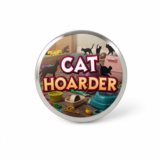 Cat Hoarder Funny Novelty Hat Backpack Lapel Pin