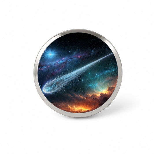 Comet Moving Through Space Novelty Hat Backpack Lapel Pin