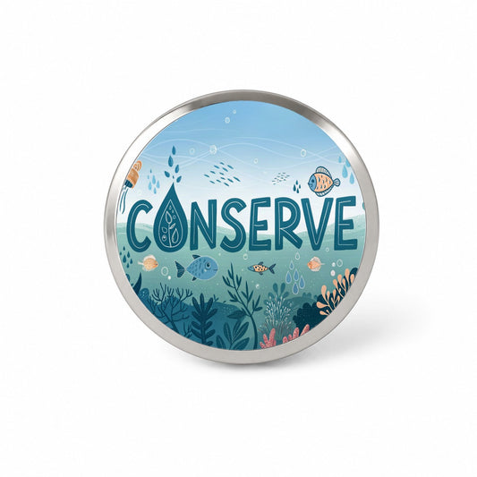 Conserve Water Fish Conservation Theme Novelty Hat Backpack Lapel Pin