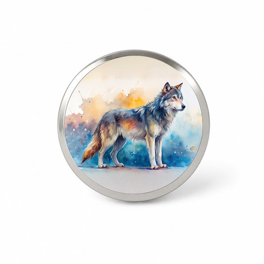 Dire Wolf Watercolor Novelty Hat Backpack Lapel Pin
