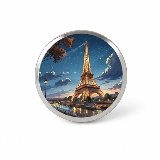 Eiffel Tower Paris France Illustration Novelty Hat Backpack Lapel Pin