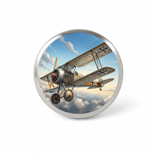 German WWI Biplane In Flight Novelty Hat Backpack Lapel Pin