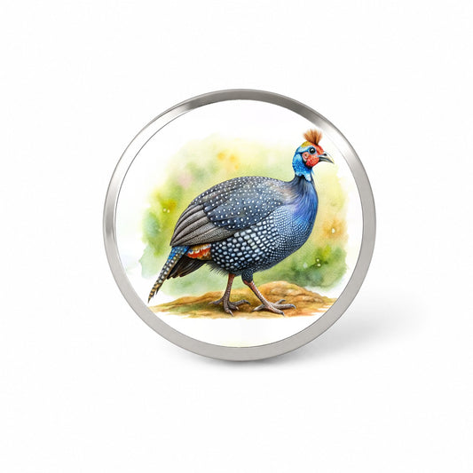 Guinea Fowl Colorful Watercolor Novelty Hat Backpack Lapel Pin