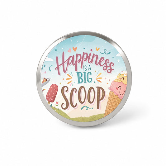 Happiness Is A Big Scoop Ice Cream Funny Novelty Hat Backpack Lapel Pin
