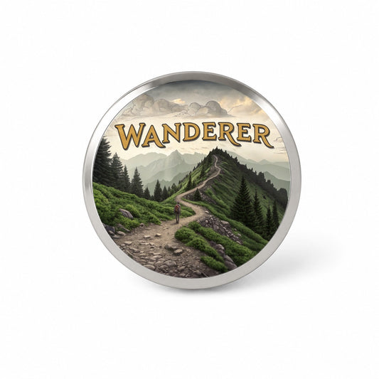 Hiking Wanderer Funny Wilderness Mountains Forest Novelty Hat Backpack Lapel Pin