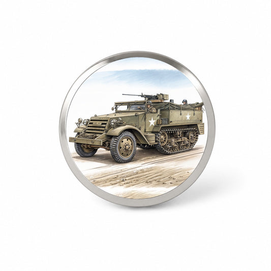 M3 Half-Track WWII Armored Personnel Carrier Novelty Hat Backpack Lapel Pin