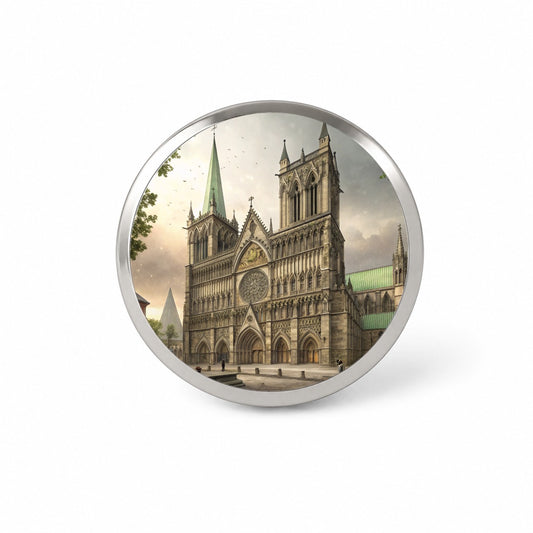 Nidaros Cathedral Church Trondheim Norway Novelty Hat Backpack Lapel Pin