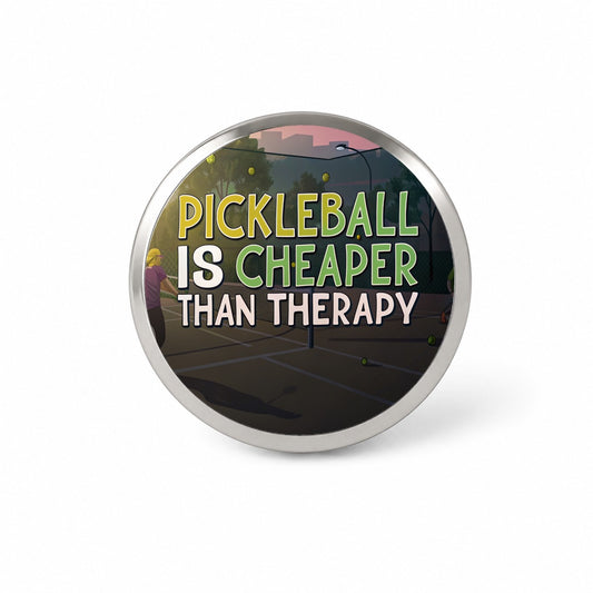 Pickleball Is Cheaper Than Therapy Funny Novelty Hat Backpack Lapel Pin
