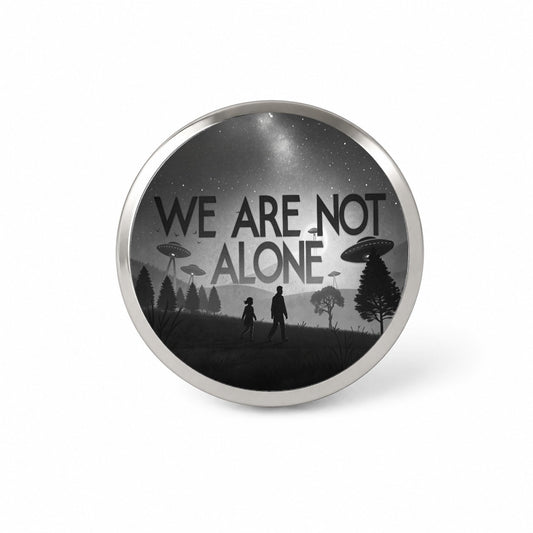 We Are Not Alone Retro Funny Alien Invasion Novelty Hat Backpack Lapel Pin