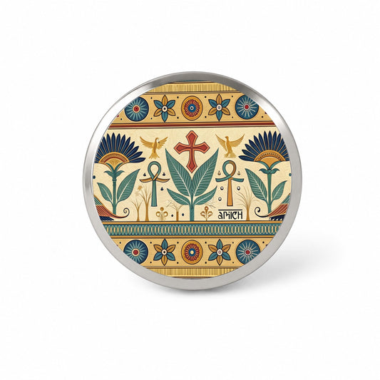 Ancient Egyptian Pattern Ankh Novelty Hat Backpack Lapel Pin