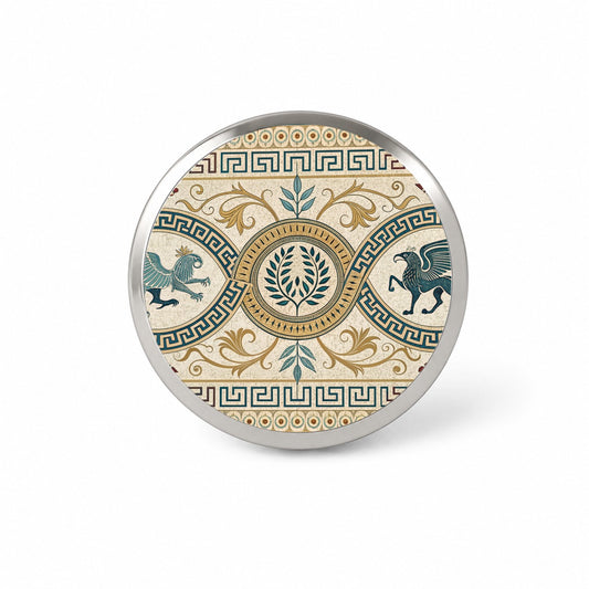 Ancient Greek Pattern Griffins Novelty Hat Backpack Lapel Pin