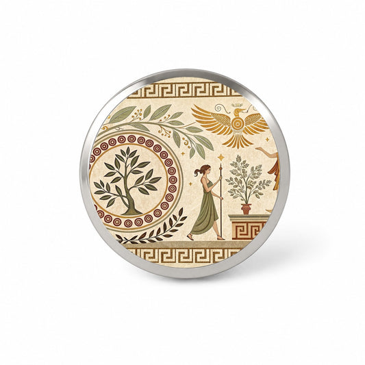 Ancient Greek Tree Pattern Novelty Hat Backpack Lapel Pin