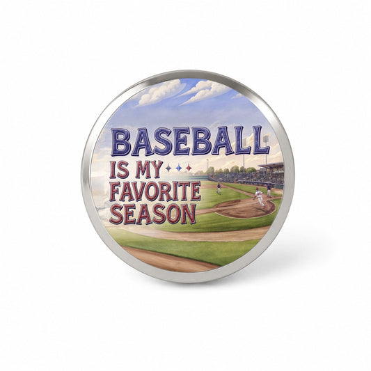 Baseball Is My Favorite Season Funny Illustration Novelty Hat Backpack Lapel Pin