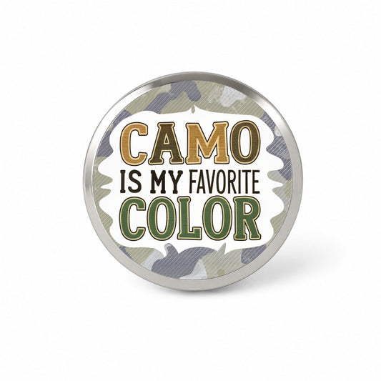 Camo is My Favorite Color Camouflage Novelty Hat Backpack Lapel Pin