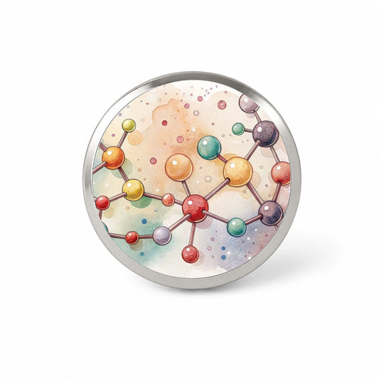 Chemistry Molecules Watercolor Novelty Hat Backpack Lapel Pin