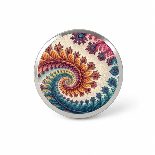 Crazy Swirl Fractal Art Pattern Novelty Hat Backpack Lapel Pin