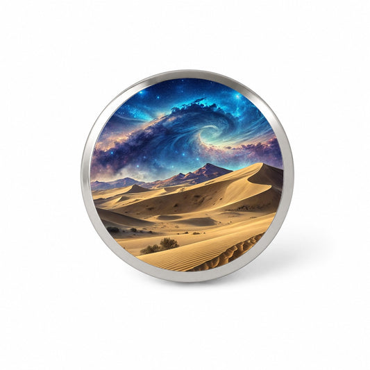 Desert Sand Dunes Under Blue Nebula Sci-Fi Novelty Hat Backpack Lapel Pin