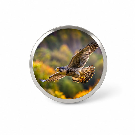 Falcon Raptor in Flight Novelty Hat Backpack Lapel Pin