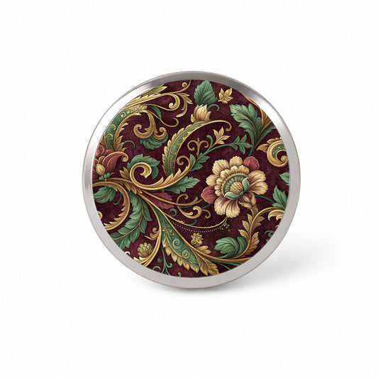 Floral Victorian Decorative Pattern Novelty Hat Backpack Lapel Pin