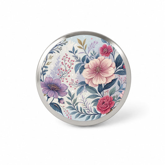 Flower Floral Pink Purple Pattern Novelty Hat Backpack Lapel Pin