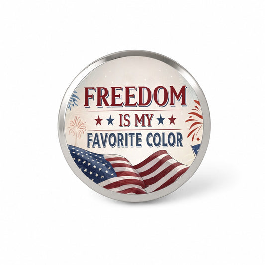 Freedom Is My Favorite Color Patriotic Novelty Hat Backpack Lapel Pin