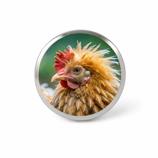 Frizzle Chicken Photo Novelty Hat Backpack Lapel Pin