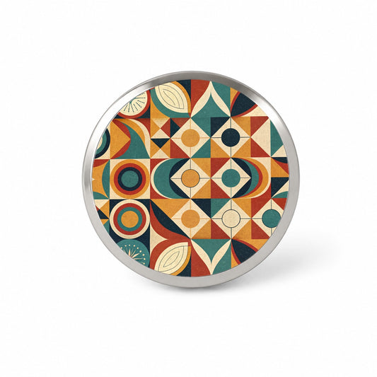 Geometric Retro Design Pattern Novelty Hat Backpack Lapel Pin