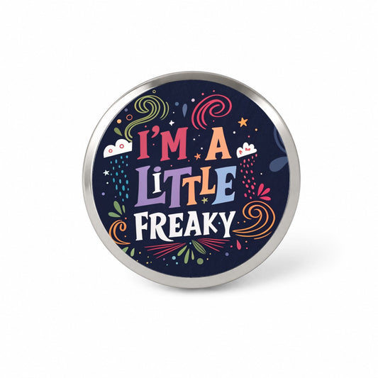 I'm a Little Freaky Fun Rainbow Colors Novelty Hat Backpack Lapel Pin