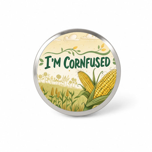 I'm Cornfused Funny Confused Novelty Hat Backpack Lapel Pin
