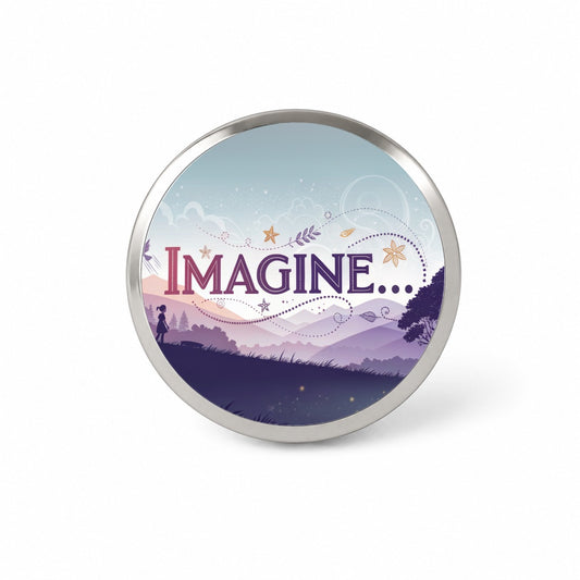 Imagine Pretty Purple Fantasy Novelty Hat Backpack Lapel Pin